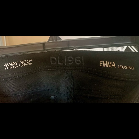 DL1961 Emma 4WAY Stretch Black Python Print Skinny Leggings/Jeans Size 25 - Picture 4 of 5
